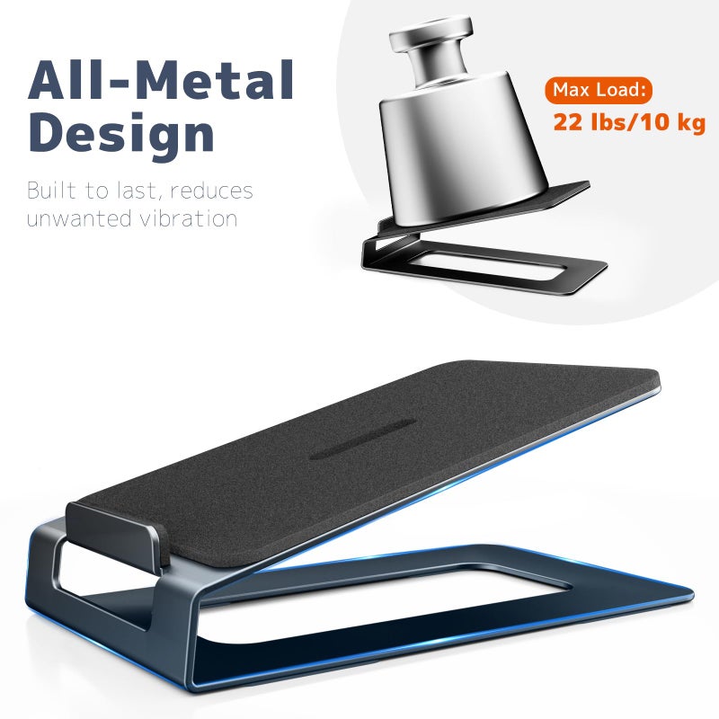 Putorsen Desk Speaker Stands With Anti-Vibration Pads, Holds Up To 22 Lbs, Compact 3""-4"" Studio Monitors, 16 Tilt Angle, Space-Saving Stands For Pc Speakers (Pair) - Image 2
